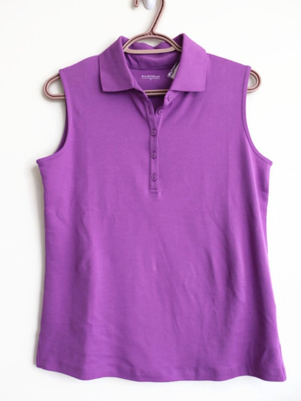 NWT - Purple Pima Cotton Sleeveless Polo Top - Size S - Northern Reflections